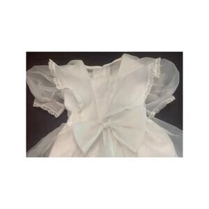 Vintage Bonnie Jean White First Communion Flower Girl Holiday Dress 6X USA Bows